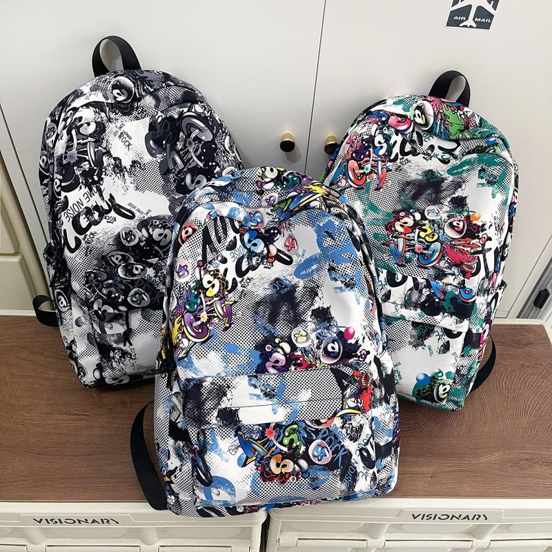 Uczeń Gimnazjum Tornister Duża Pojemność Plecak z Graffiti Plecak Unisex