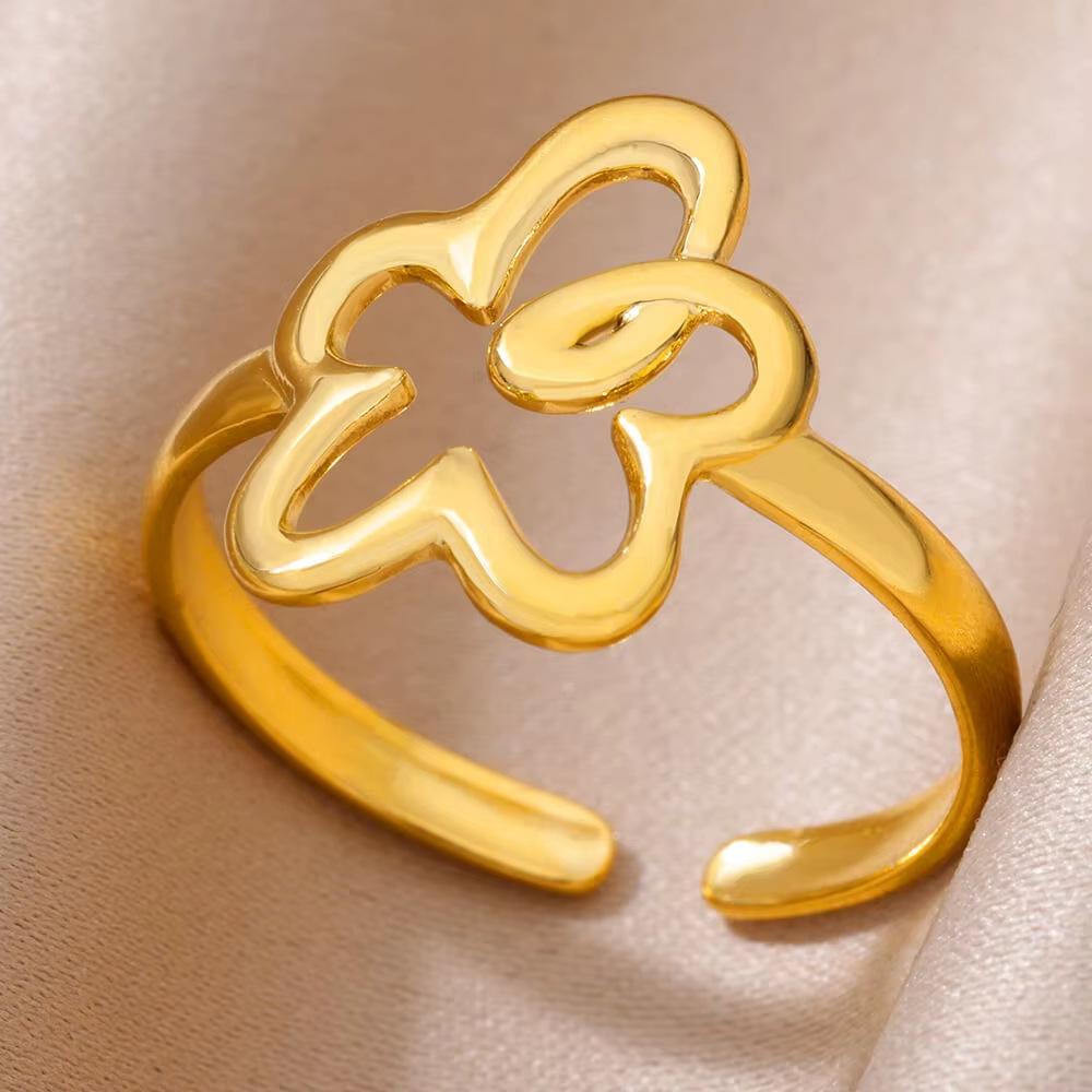 Fashionable Flower Ring, Copper Inlaid with Zircon and Full Diamond Ring, Ladies' Temperament Exquisite Jewelry