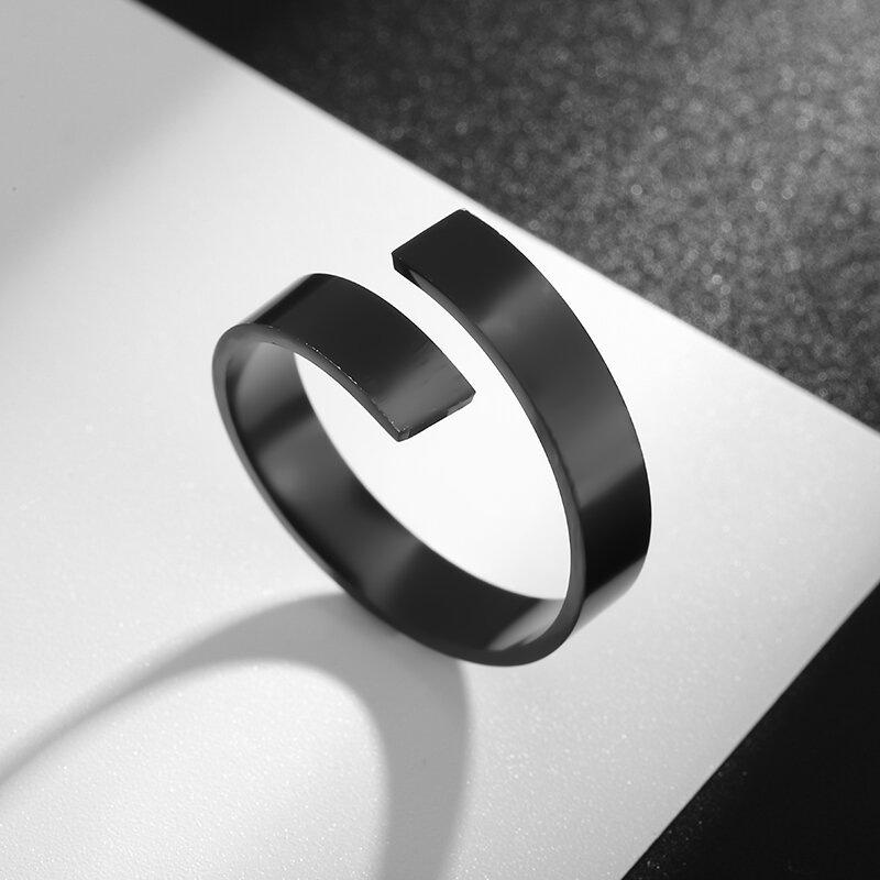 European and American Popular Jewelry Jewelry Niche High End Geometric Irregular Ring Glossy Titanium Steel Ring