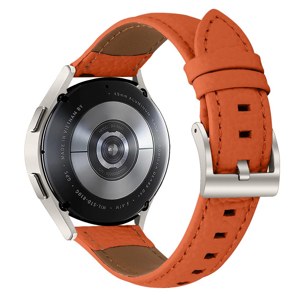 Litchi Textured Genuine Cow Leather Strap with Electroplated Buckle for Huami Amazfit Active 2 Square/Active 2/GTR Mini Pointed-End Watch Band