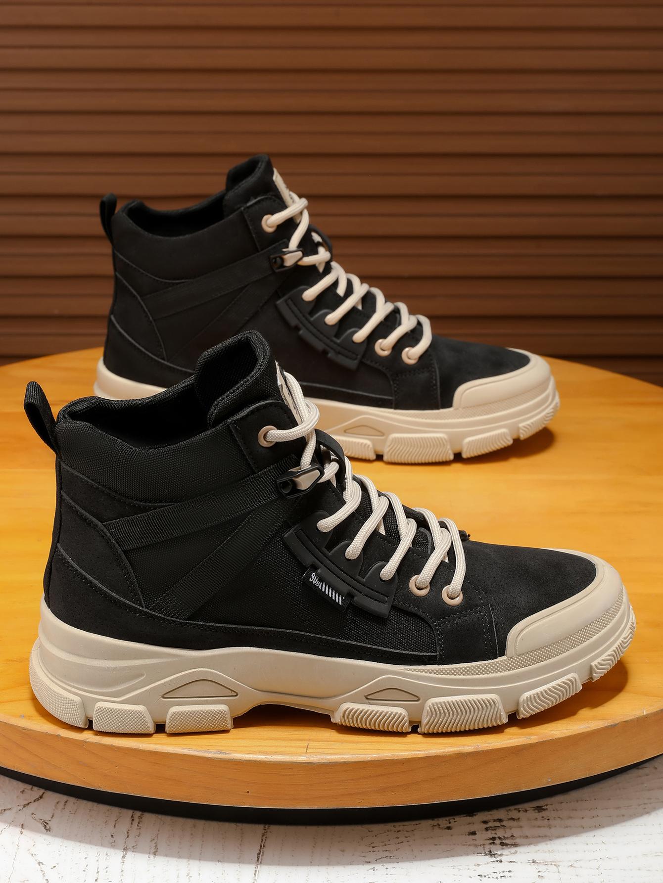 

Men s high top boots, casual sports shoes, outdoor camouflage, wear-resistant, trendy and fashionable men s boots 39