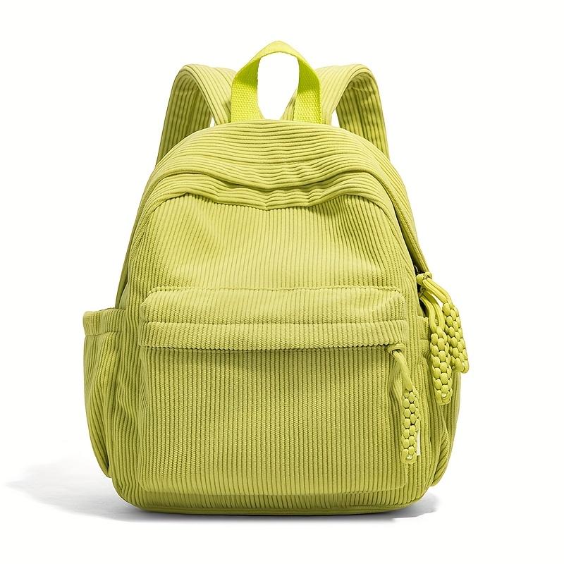 

Шикарный вельветовый женский рюкзак Легкий, регулируемые лямки, застежка-молния Универсальный для путешествий и поездок на работу зелёный