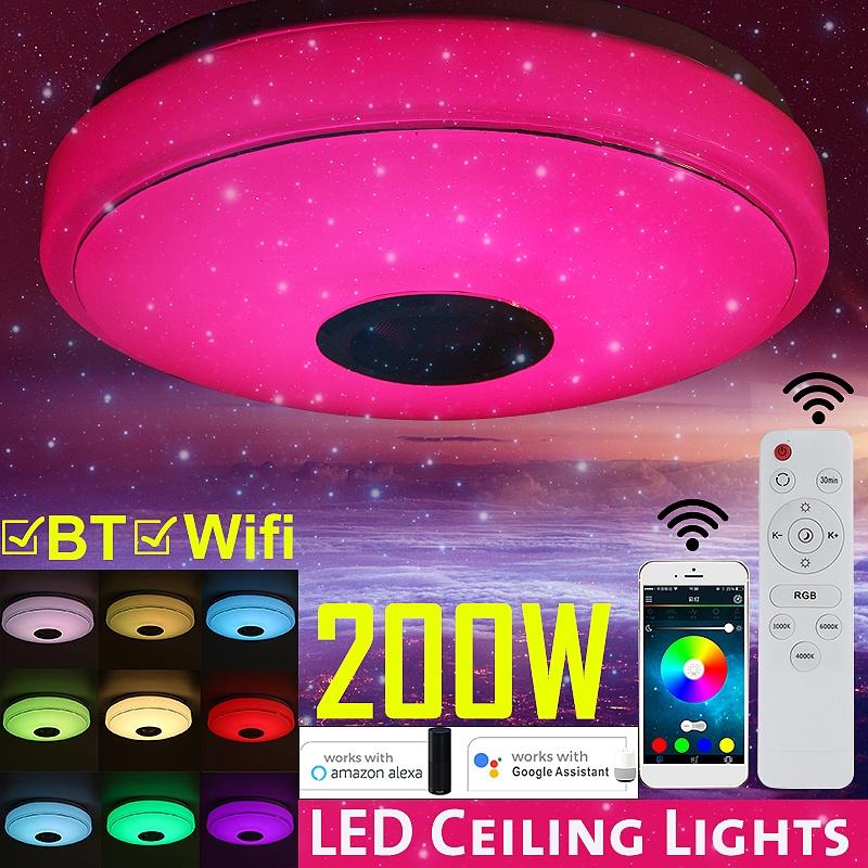 Luci da Soffitto LED RGB Moderne WiFi da 200W Illuminazione Casa APP bluetooth Luce Musicale Lampada da Camera da Letto Lampada da Soffitto Smart+Telecomando