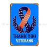 Thank You Veterans Metal Plaque Rusty Party Wall Plaque Character Garage Tin Sign Poster