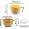 Rice Bowl Container with Suction Cup, Food Grade Self Feeding Soup Bowls, Yellow, Non-Slip Tableware for Kids