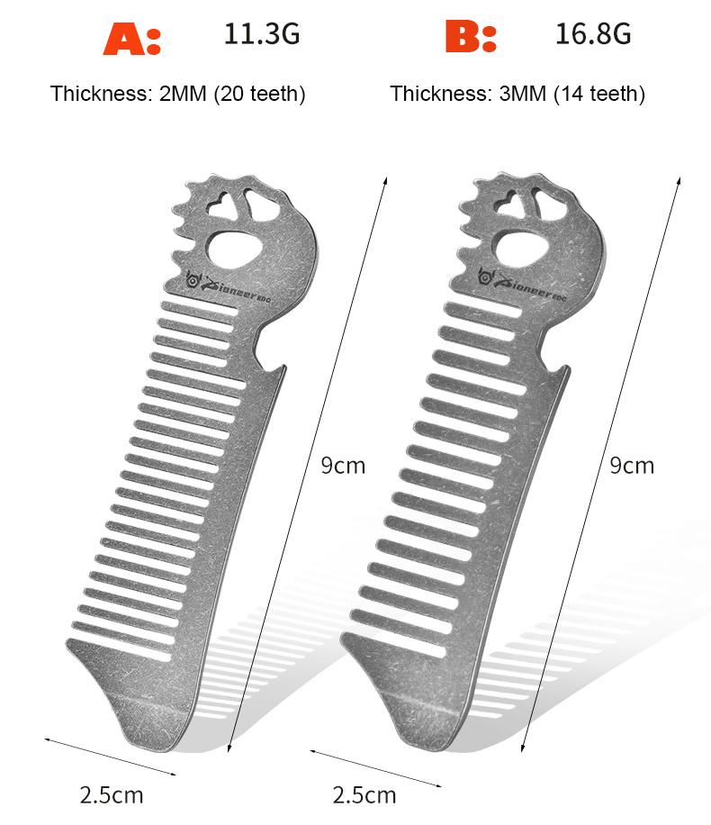Pure Titanium Comb Multi-function Corkscrew Crowbar Pendant MINI Portable Super Light Outdoor EDC Self-defense Tool Small Access
