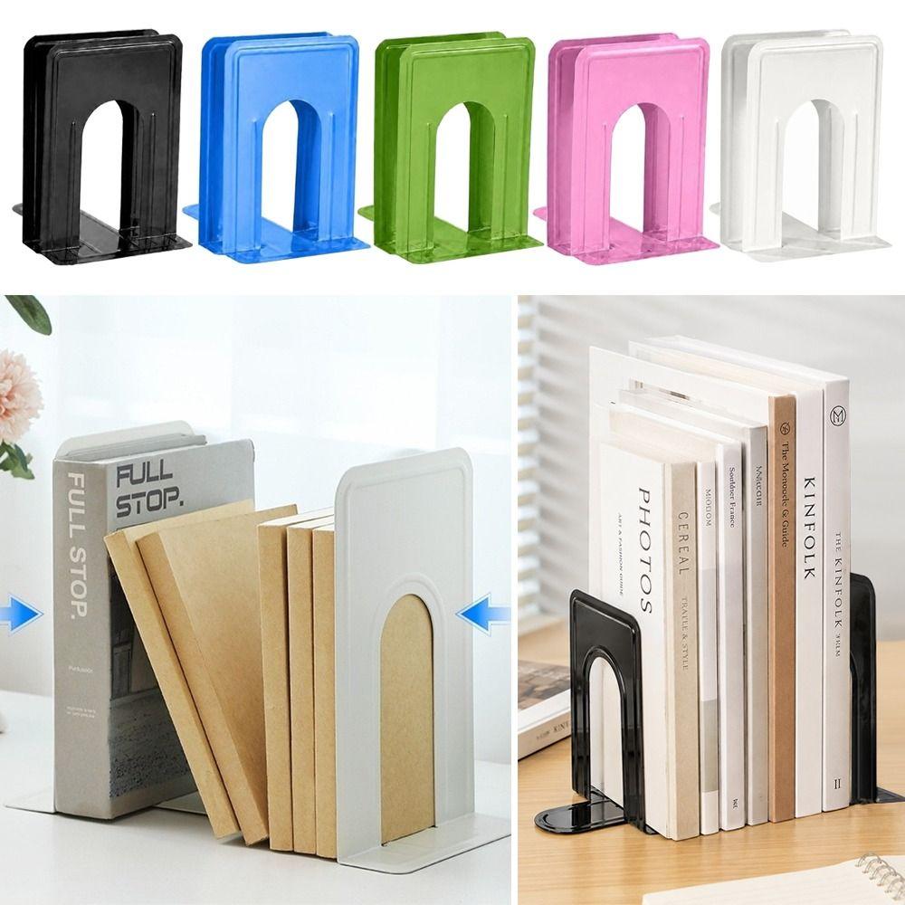 2Pcs Metal Book Supports Round Top Book Stopper Durable Desktop Bookshelf Organizer  Gift