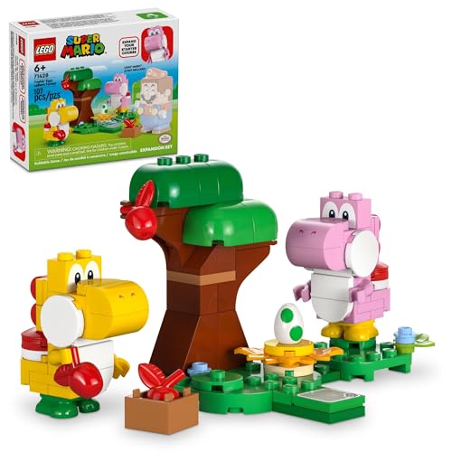 LEGO Super Mario Yoshi's Egg-Like Forest Expansion Set, Super Mario Collectible Toy for Kids, Includes 2 Brick-Building Characters, for Girls and Boys