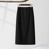 In Stock, Spring and Autumn Temperament Skirt for Women, High Waist and Thin, Split A-shaped Medium and Long Skirt, High-end Drape Suit Skirt