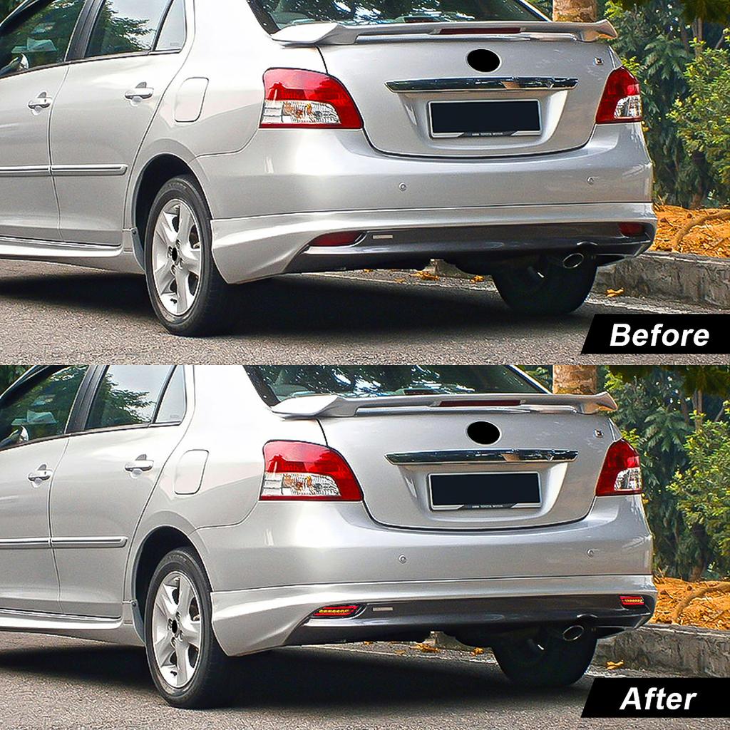 LED Rear Bumper Reflector Light For Toyota Vios 2008 2009 2010 2011 2012 2013 Start-up Animation Warning Turn Signal Lamps 12V