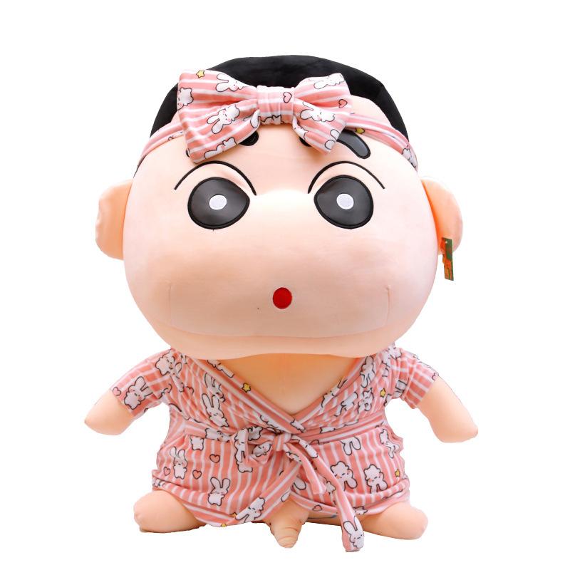 Crayon small new doll plush toy bathrobe small new doll large doll children accompany holiday gifts