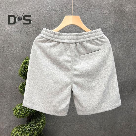 Men Sports Shorts with Elastic Waist Straps Summer Casual Shorts Leisure Work Beach Vacation Solid Color Shorts