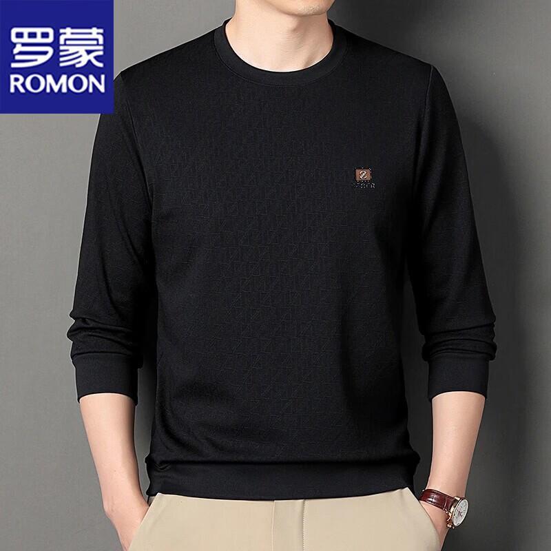 

ROMON Men s Loose Fit Round Neck Long Sleeve T-Shirt M