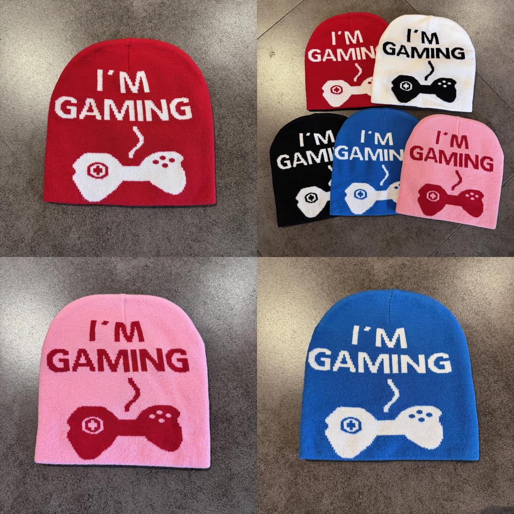 I'm Gaming Letter Knit Hat For Women In Acrylic Material For Winter And Fall Comfort