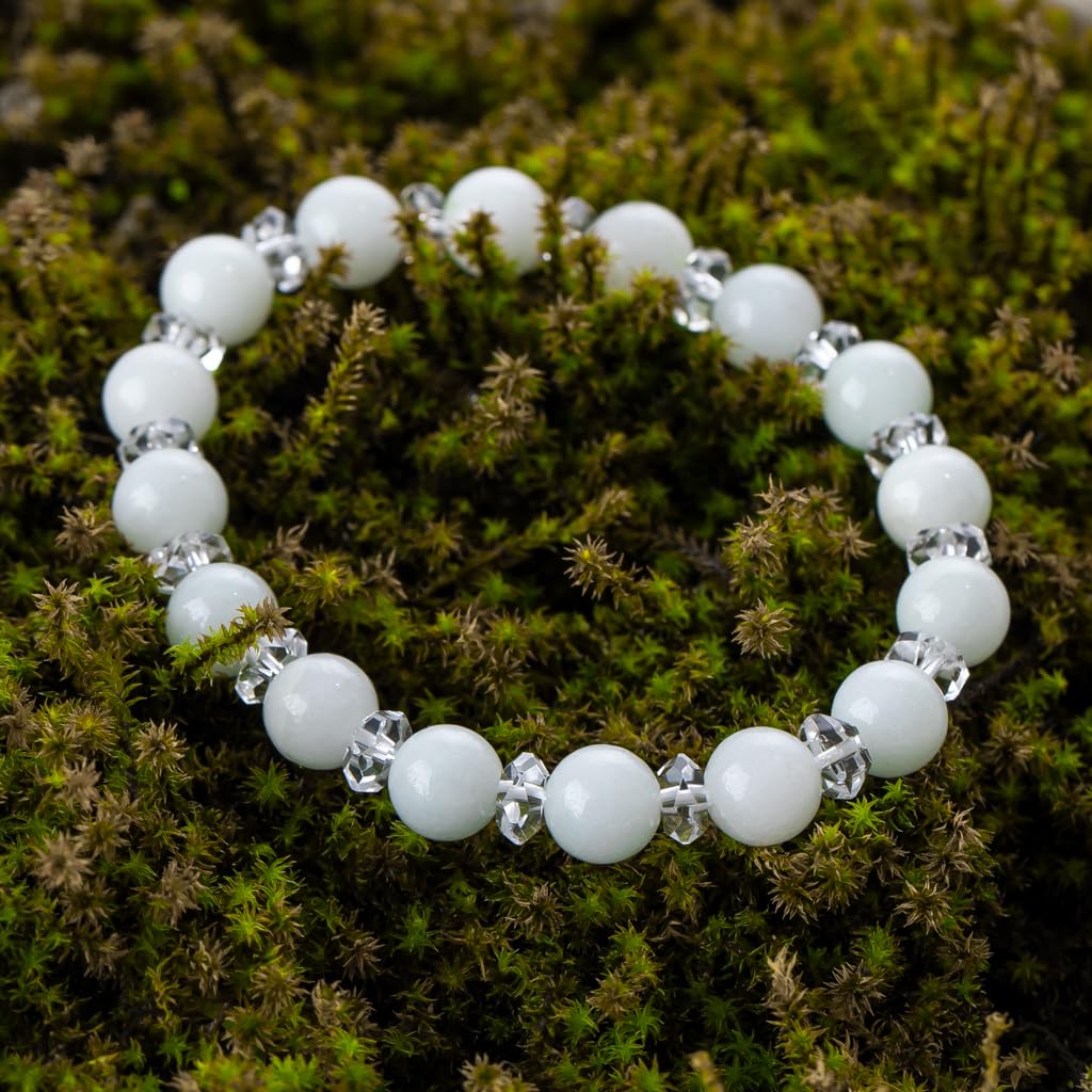 15cm Itoigawa Natural Jadeite White with Japanese National Jomon Power Stone Jadeite Workshop Special Paulownia Wood Quality Guarantee ABR0896 (8mm