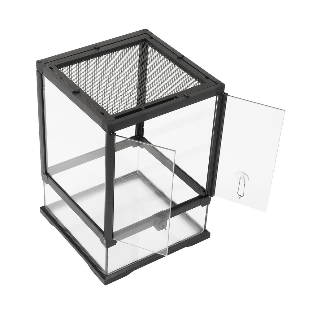 Reptile Glass Terrarium Tank Multipurpose Escape Proof Transparent Breathable Reptile Split