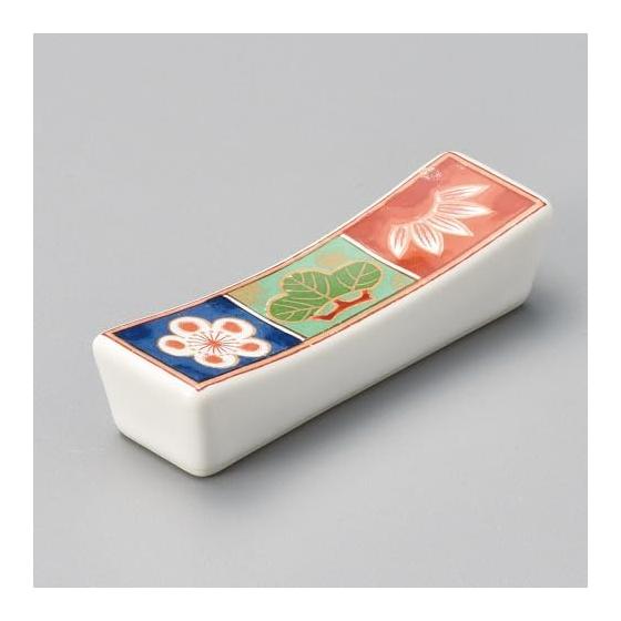 Yamasita Craft Shochikubai Long Square Chopstick Rest, Ceramic