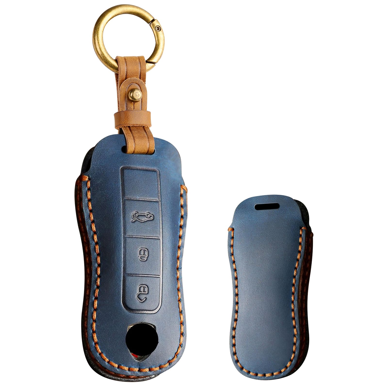 

TECART Porsche Exclusive Key Case, Key Cover, Key Holder, Porsche Carrera 4, 4S, S, синий