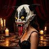 Adults Spooky Role Play Mask Halloween Horror Clown with Long Tongue, Latex Scary Realistic Tongue Creepy Costume Prop for Cosplay Parties,