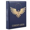 MUDOR Currency Collection Album, 90 Pocket World Banknote Holder, Paper Money Storage Book Album Binder Supplies, Blue