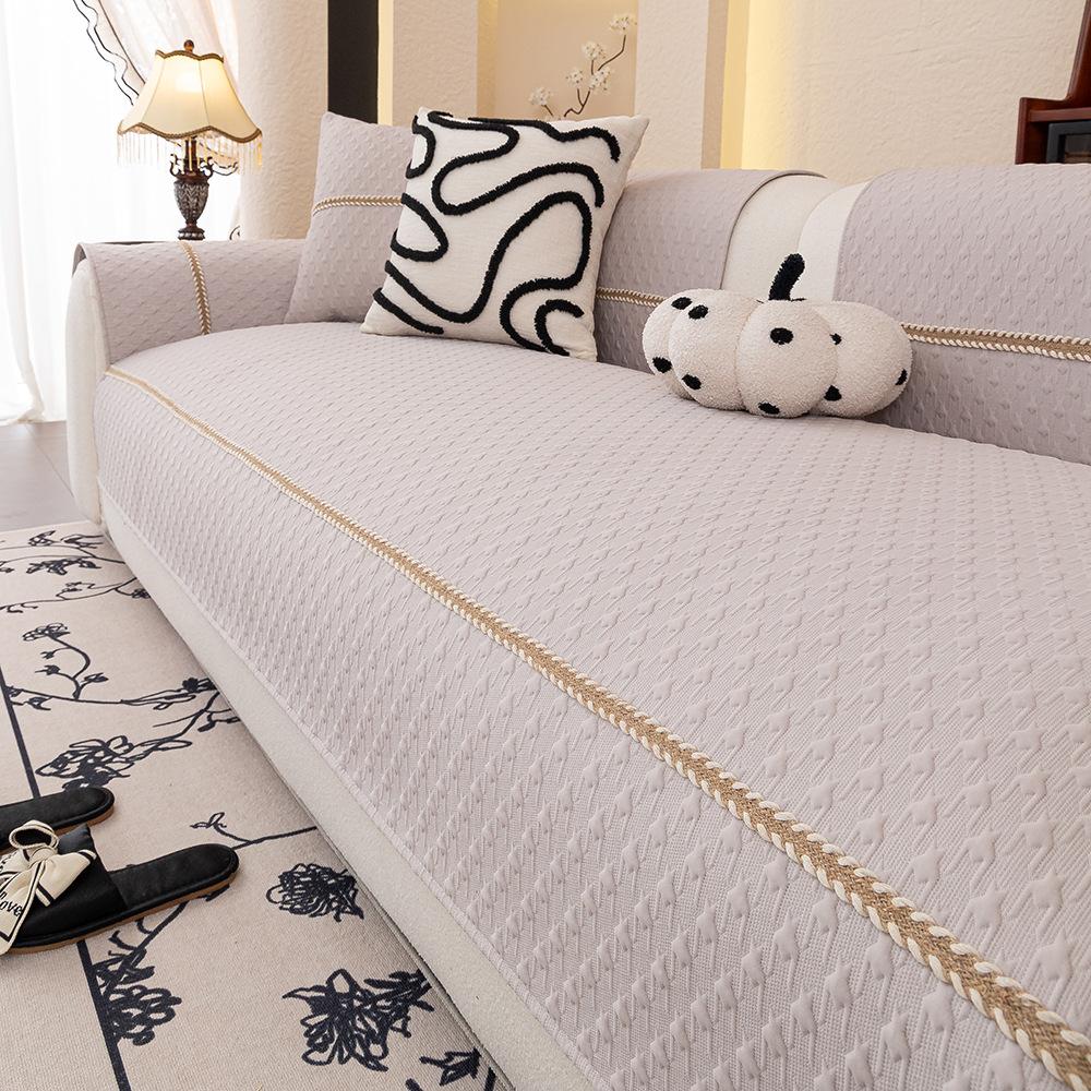 Qiandongge Summer Sofa Mat Mat Non-Slip  New Cool Ice Silk Leather Straight Row Summer Light Luxury Seat Cushion