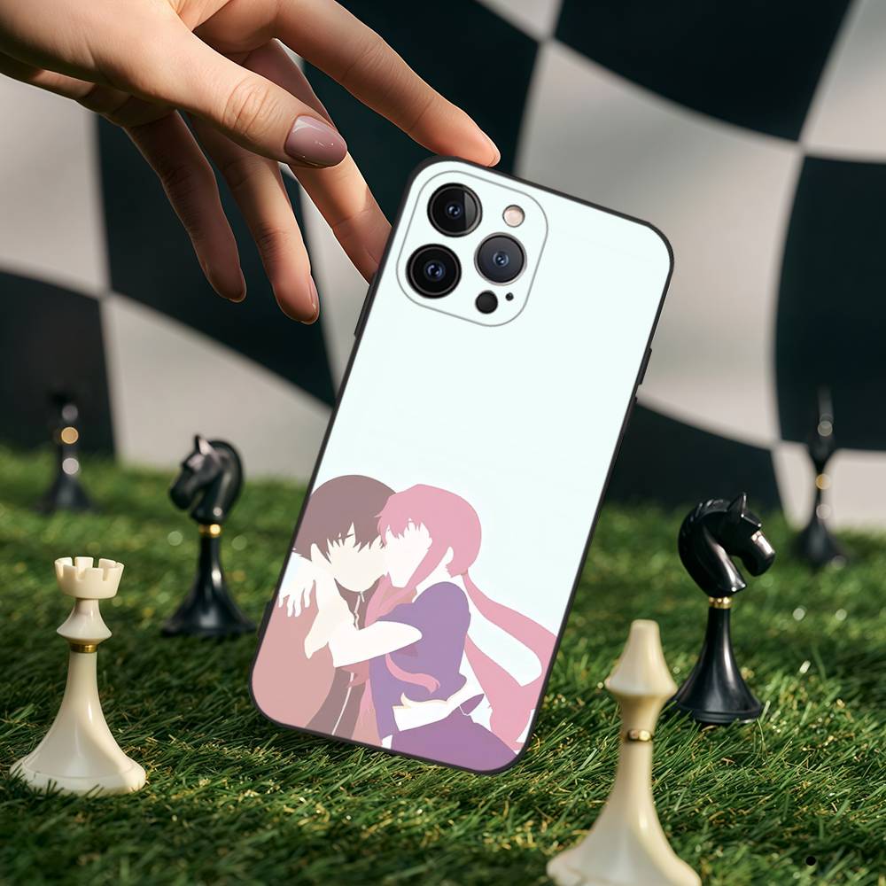 Future Diary Gasai Yuno Black Silicone Phone Case For Iphone 17 Air 16 15 14 13 12 11 Pro Max Plus Back TPU