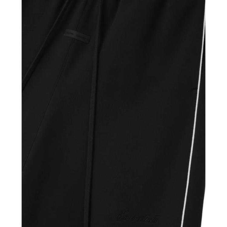 Fear of God Essentials Relaxed Fleece Sweatshort With Piping Jet Black/Cloud White Men Bottoms 160SP254550F