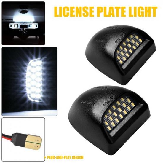 LED License Plate Lights Fit Chevy Silverado GMC Sierra 1500 2500 3500 Cadillac