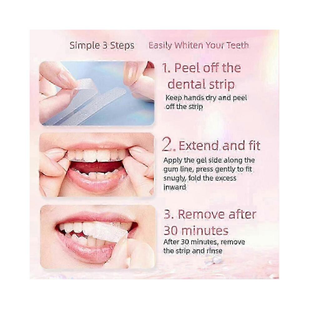 6% Hydrogen Peroxide Teeth Whitening Strips for Fast Stain Removal, Non-slip Design for Men And Women