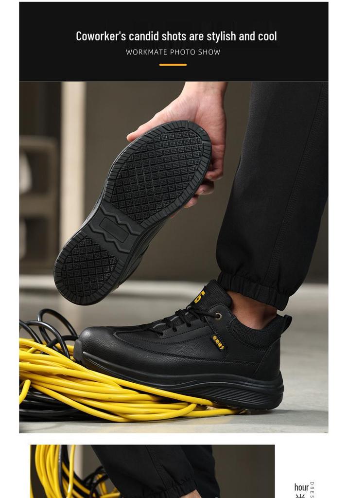 Men's Anti-Smash, Anti-Puncture Insulated Electrician Safety Shoes - Anti-Slip, Wear-Resistant, Comfortable Work Footwear