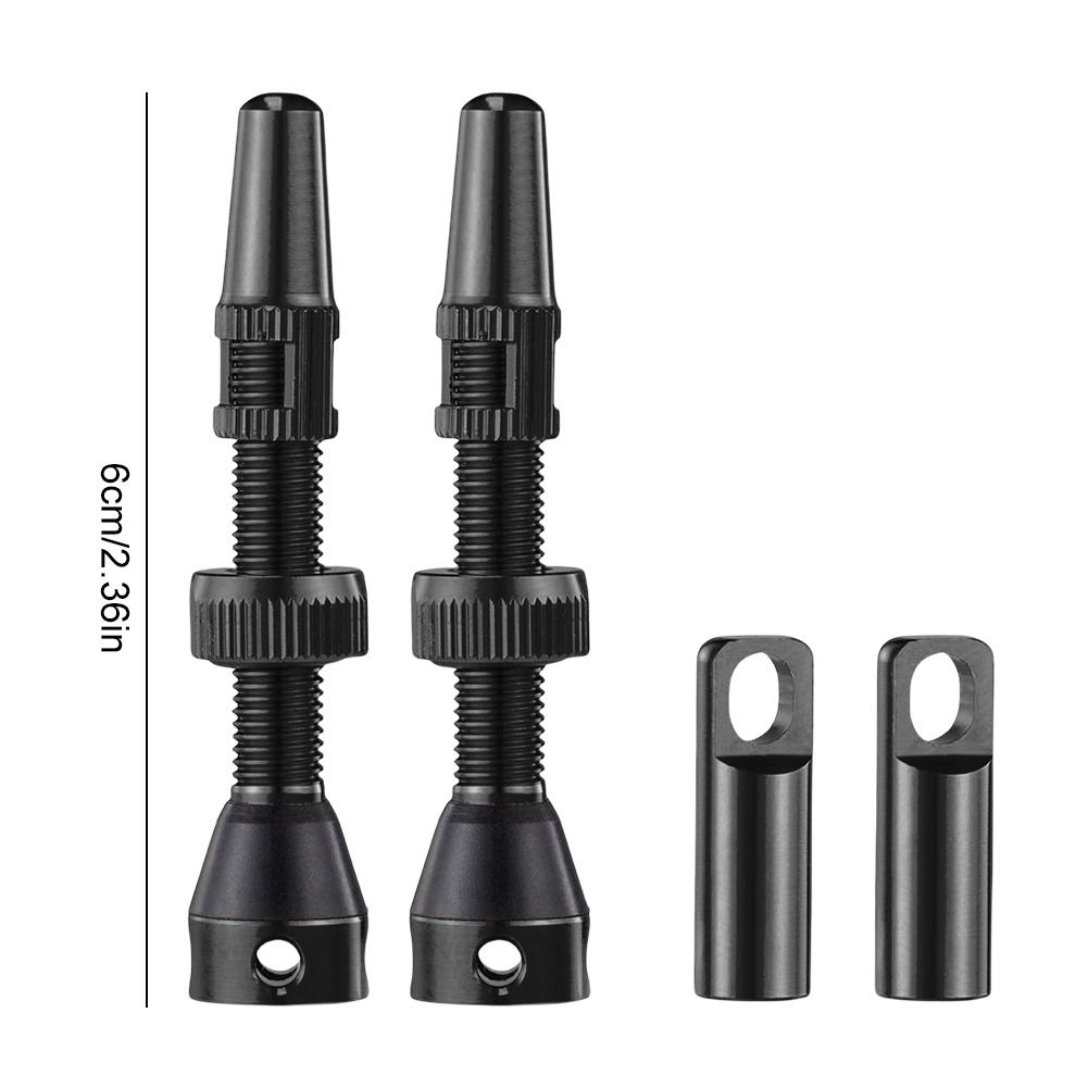 1 Pair Ultralight Gravel MTB Bike Tubeless Valves Value Core Remover Tool 40/44mm Bicycle Valve with Caps for Road Tubeless Tire