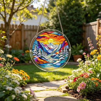 Acrylic Puzzle Sun Catcher with Colorful Light Projection, DIY Window Hanging Decor for Garden Patio Living Room, UV Printed Puzzle for Home Office