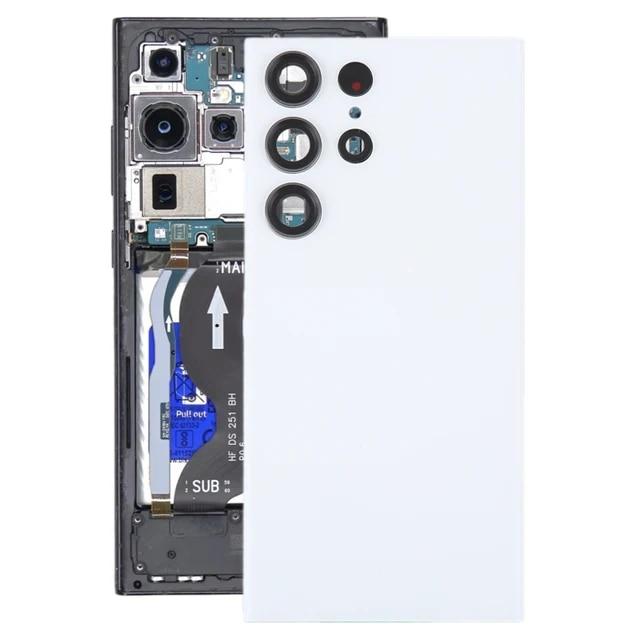 Szklana tylna obudowa baterii dla Samsunga Galaxy S23 Ultra SM-S918 z osłoną obiektywu aparatu