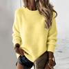 Women's Color Casual Neck Knit Sweater Top for Everyday Wear