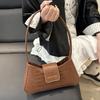 Crocodile Pattern Portable Small Square Bag Women's Bag 2025 Summer New Light Luxury Foreign Style Shoulder Bag Trendy Armpit Bag