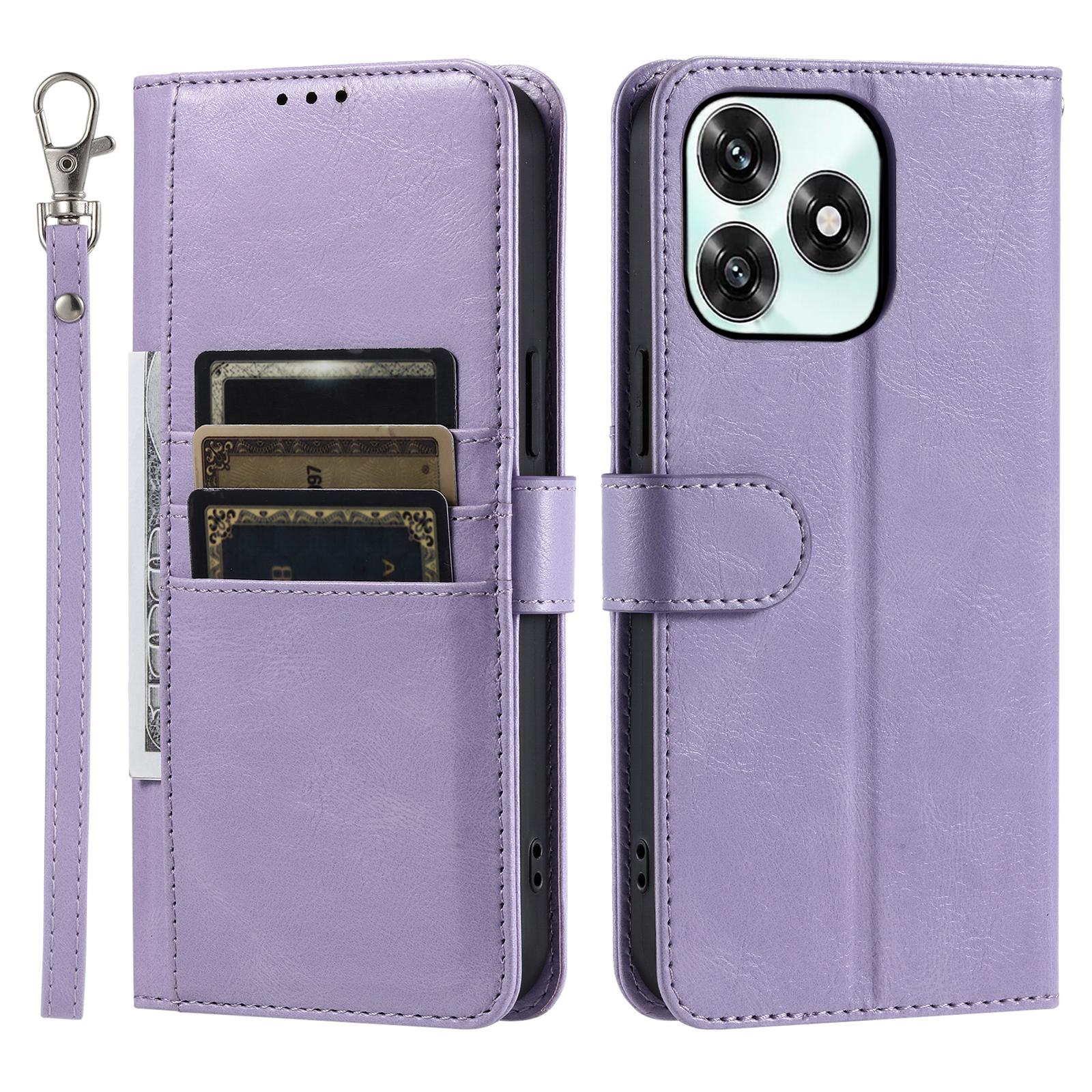 Phone Case For Honor Play10A 4G / X5c Plus 4G / X5c 4G 6 Card Slots PU Leather Anti-Fall Phone Cover with Wrist Strap