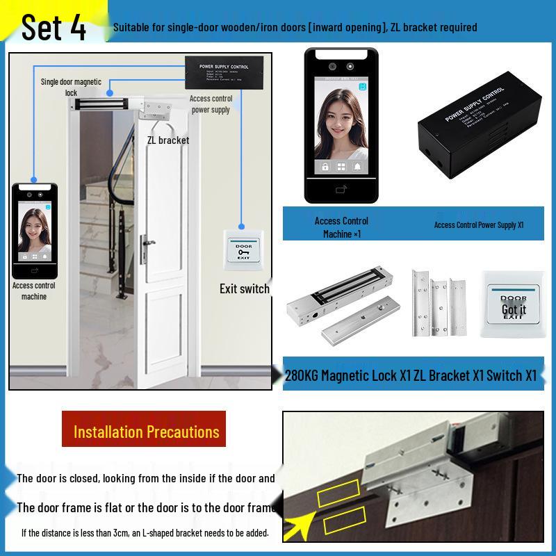 Outdoor Waterproof Face Recognition Access Control & Attendance System with Electromagnetic Lock