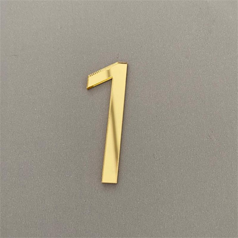 3D Self-adhesive Waterproof Plating House Number 0 To 9 Modern Gold Digits House Number Door Plate Address Outdoor Door Number
