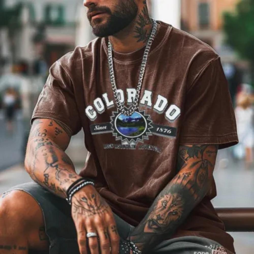 Men's Casual 3D Printed T Shirt Summer Short Sleeve Loose Fit Tees