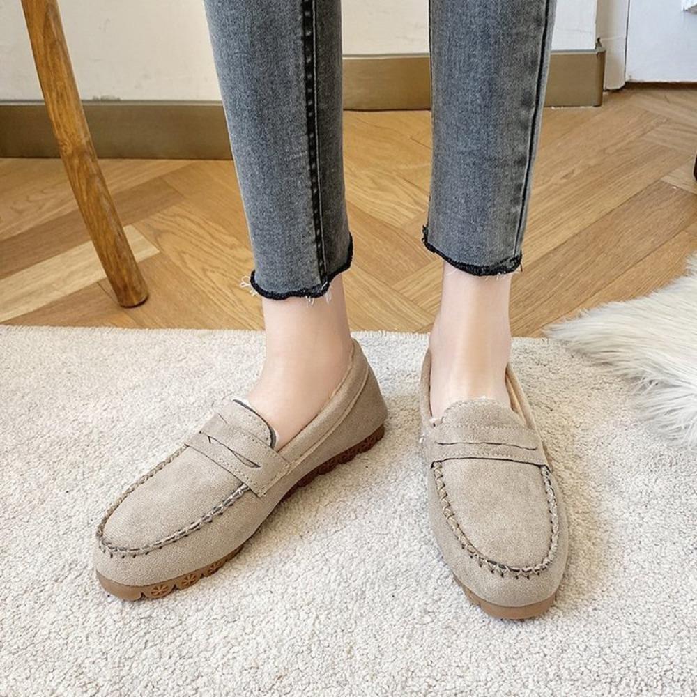 Fashion 2025 Winter Women's Shoes Comfortable Flat Loafers Short Casual Women's Anti-slip Bottom Warm Women's Oxford Shoes