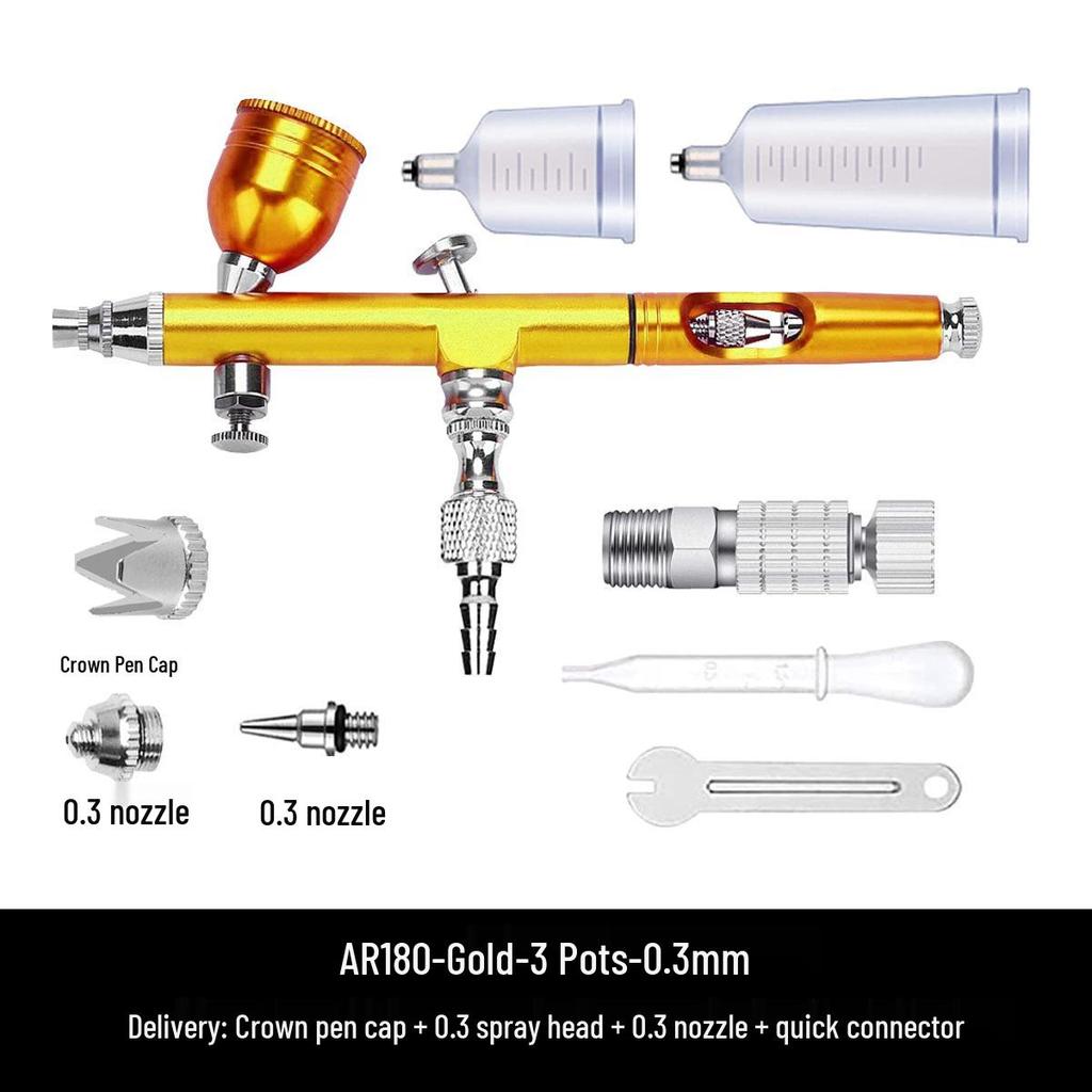 AR180 Airbrush Spray Paint Pen, 0.3-0.5mm Caliber for Car and Model Art.