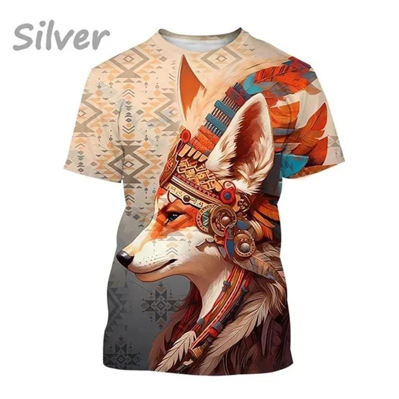 

Летние повседневные футболки с короткими рукавами с принтом «Лиса» на 3D-принте для мужчин 6XL