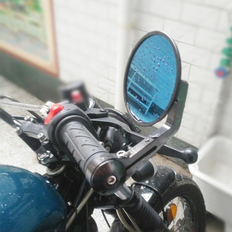 22mm Motorcycle Bar End Rearview Mirror with Complete Install Hardware Fit 17-19mm Handlebar Bore for DIY Modification