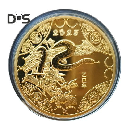 2025 Snake Commemorative Coin Chinese New Year Collectible Iron Coin Year of The Snake Badge Coin for Wealth And Good Luck