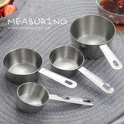 4Pcs Stainless Spoon Seasoning Steel Measuring Cup Cooking Scoop Kitchen Tools