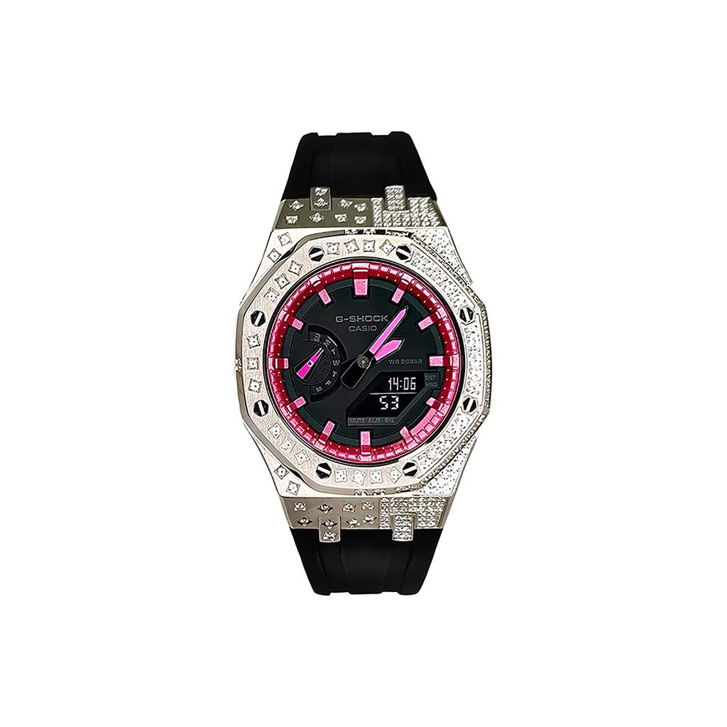 Casio Unisex Liquid Crystal/Analog Dual Display Series 44mm Black Watch GA-2100-1A(Watch3--lv)
