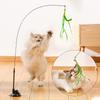 Simulated Dogtail Grass Cat Teaser Stick with Suction Cup Detachable Extended RodInteractive Cat Toy Handheld Stick Pet Supplies