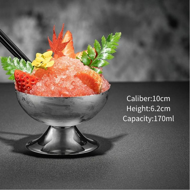 

Stainless Steel Ice Cream Cup Premium Metal Dessert Bowl Cocktail Bar Metal Mug Reusable Snack Bowl with Stem for Home Party 170ml