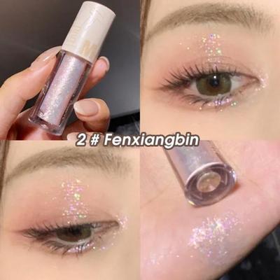 Ombretto Ombretto Liquido Illuminante Trucco Baco da Seta Illuminante Impermeabile Glitter Diamante Colore Solido Glitter Eyeliner Cosmetici, A02