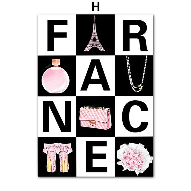 Beauty Modern Girl High Heel Paris Perfume Girl Wall Art Canvas Painting Posters And Prints Wall Pictures For Living Room Decor No Frame